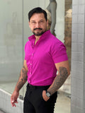 Camisa de viscose slim gola padre